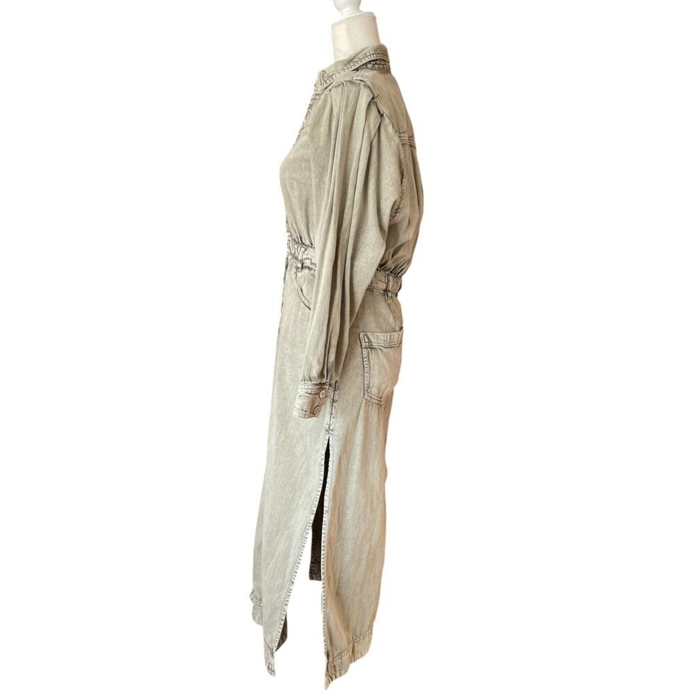 Free People Mad Love Denim Midi Dress- Sage SZ M - Picture 5 of 13